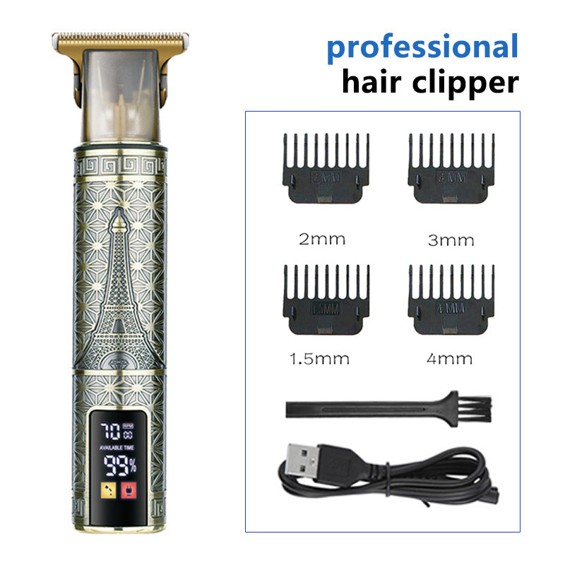 T9 Hairdresser With LCD Display Electric Hair Clipper Household Large Screen Digital Display Electric Hair Clipper Carving Oil Head Shaver Hair Clipper - V.I.P Digital Presence