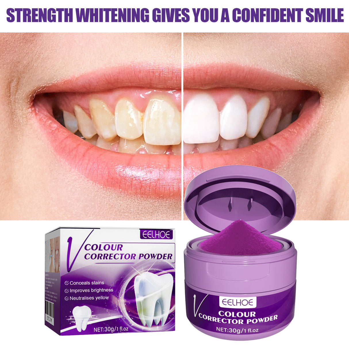 v34 Whitening Powder, Cleaning Stains Freshening Breath And Brightening White Teeth Cleaning Powder - V.I.P Digital Presence
