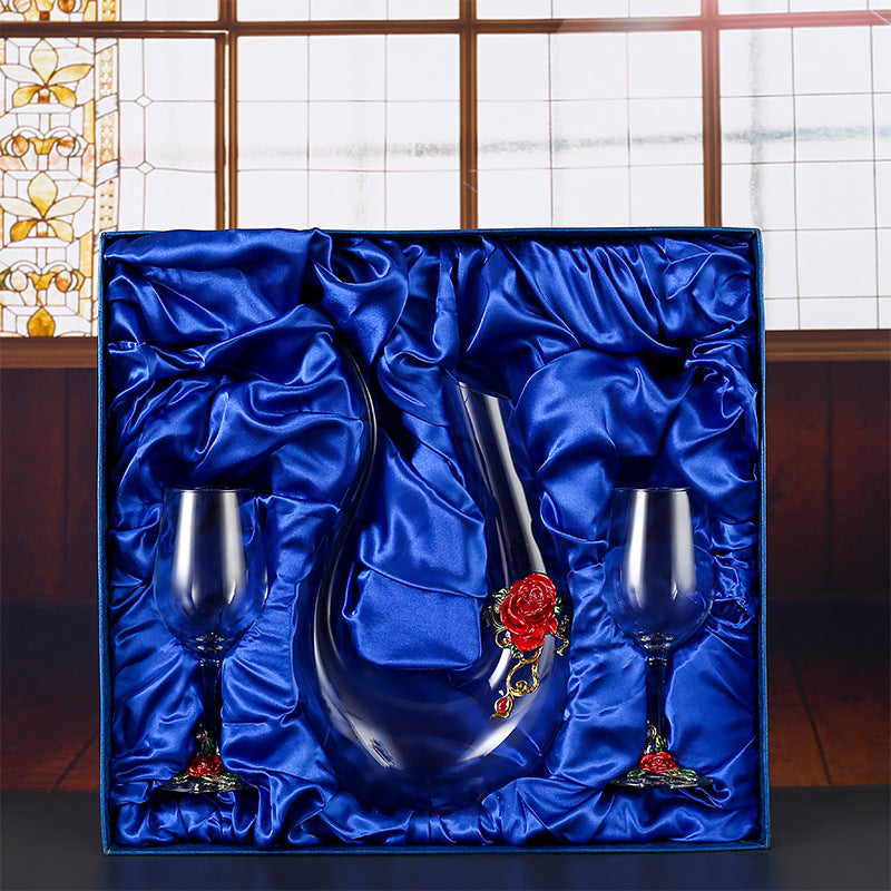 Household enamel crystal glass red wine glass goblet decanter - V.I.P Digital Presence