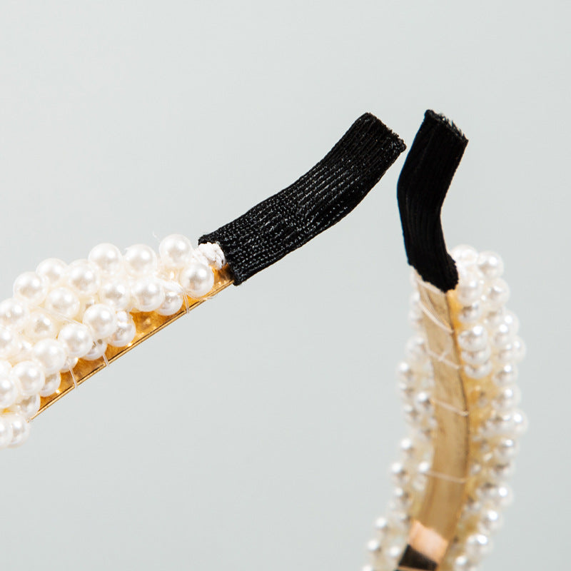 Korean Style Fashion Beautiful Wind Full Of Pearl Hair Hoop Girl Super Fairy Headband Temperament Wild Simple Head Buckle - V.I.P Digital Presence