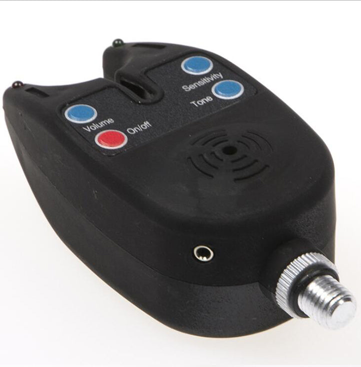 Fishing Bite Alarm with 2 LEDs Blue Light Adjustable Tone Volume Sensitivity Sound Fish Bite Alarm Waterproof Fishing Tool