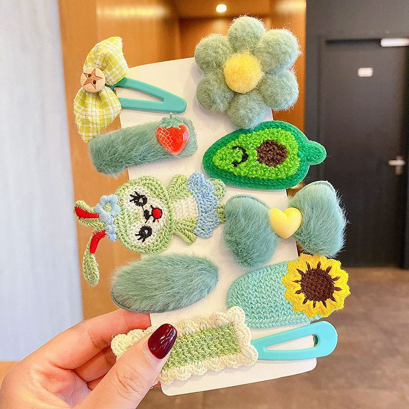 Milk Coffee Color Children's Plush Hairpin Net Red Bangs Side Hair Clip Autumn And Winter Lovely Japanese Clip - V.I.P Digital Presence