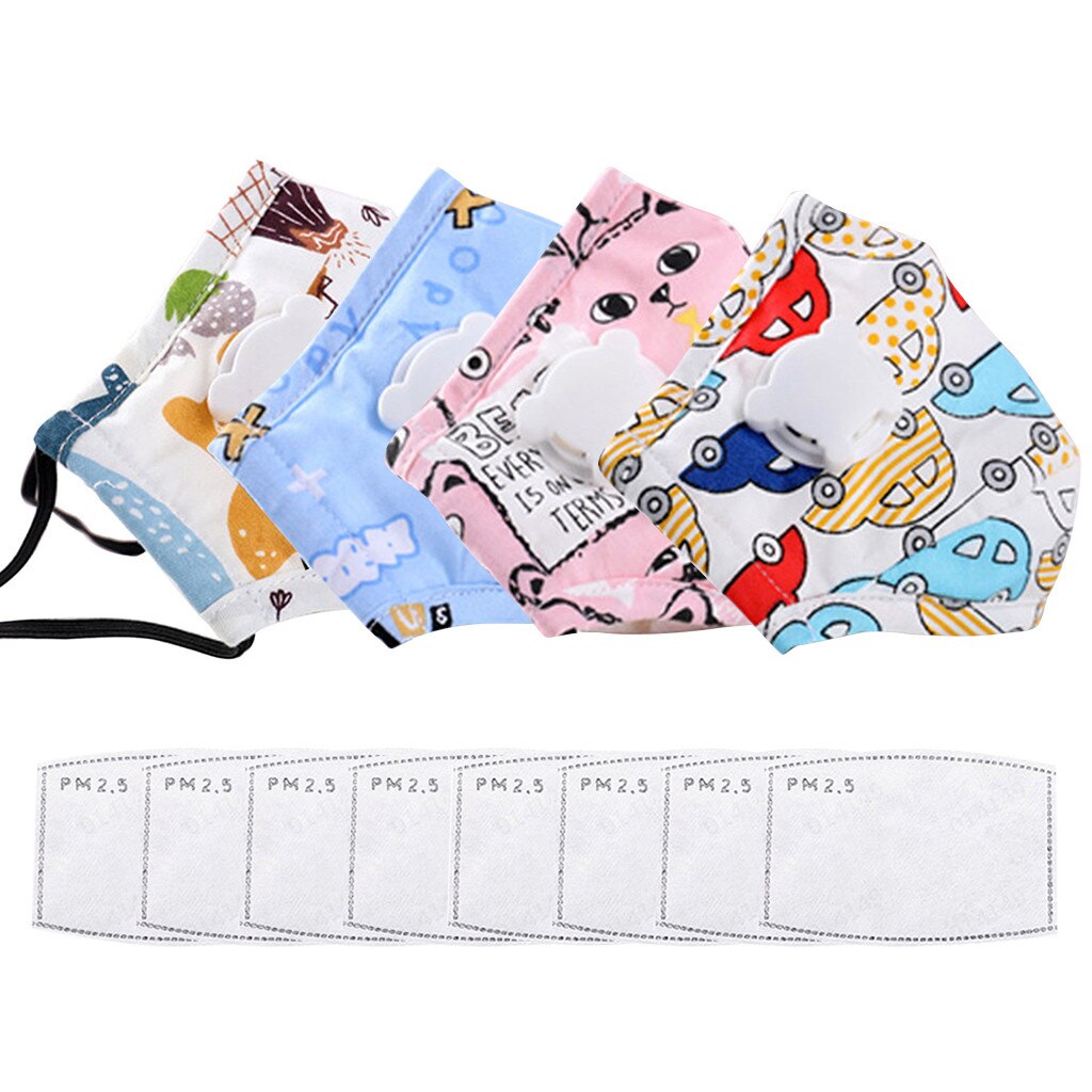 4pc Children Facemask + 8pc Filters Cartoon Kids Maske Face Cover - V.I.P Digital Presence