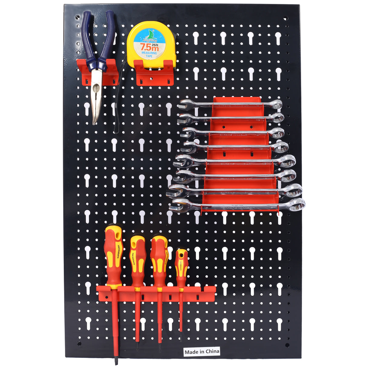 4-foot metal garage nail board tool rack with 3 nail board wall mounted tools for storing nail boards, black - V.I.P Digital Presence