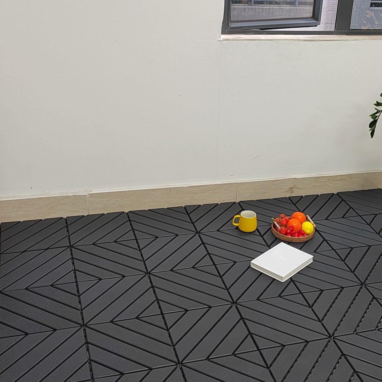 Plastic tiles, 36 pieces, 12 inches x 12 inches waterproof outdoor terrace tiles with reinforced drainage design, gray - V.I.P Digital Presence