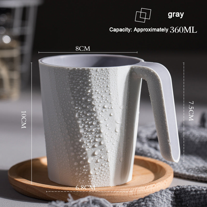 Creative Simple Mouthwash Cup INS Striped Non-Slip Water Cup Double-Layer Plastic Handle Thread Couple Mouthwash Toothbrush Cup - V.I.P Digital Presence