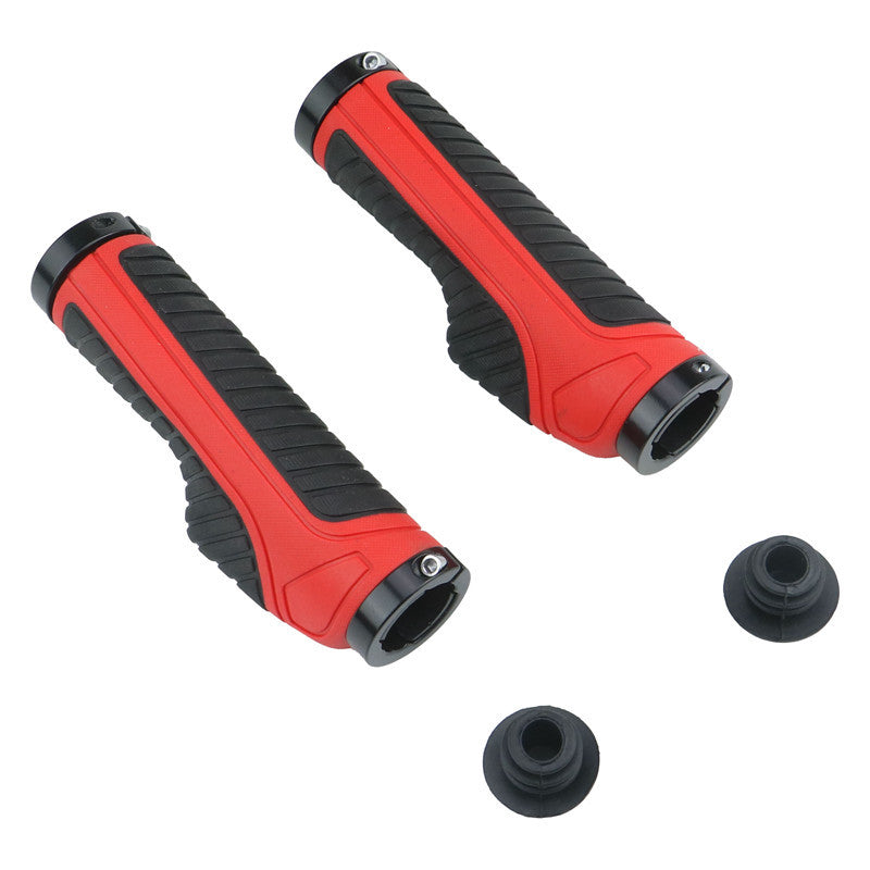 Bicycle Rubber Handlebars Mountain Bike Bilateral Lockable Handlebars Electric Bicycle Two-Color Handlebars