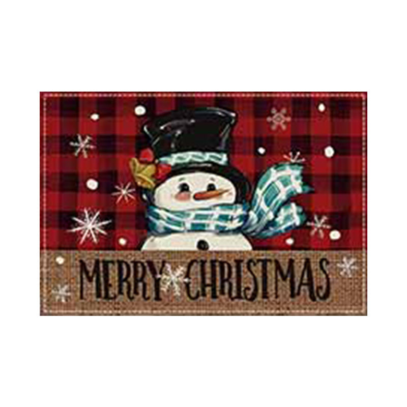 Christmas Snowman Linen Meal Mat Snowflake Grid Printed Table Mat Christmas Party Decoration Insulation Mat Holiday Decoration - V.I.P Digital Presence