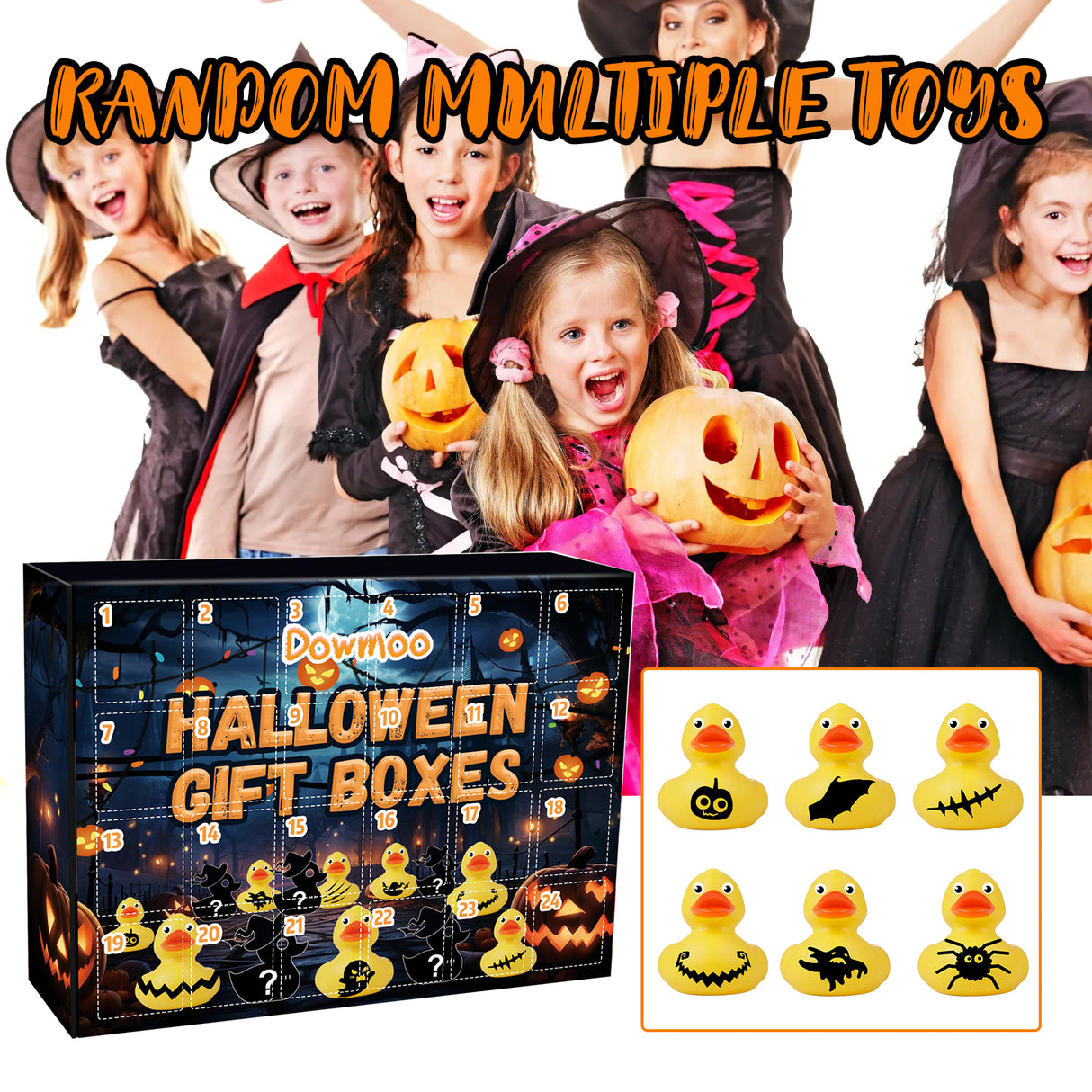Halloween Duck Blind Box, Advent Countdown 24 Grid Surprise Decoration Rubber Duck Toy Gift Box - V.I.P Digital Presence