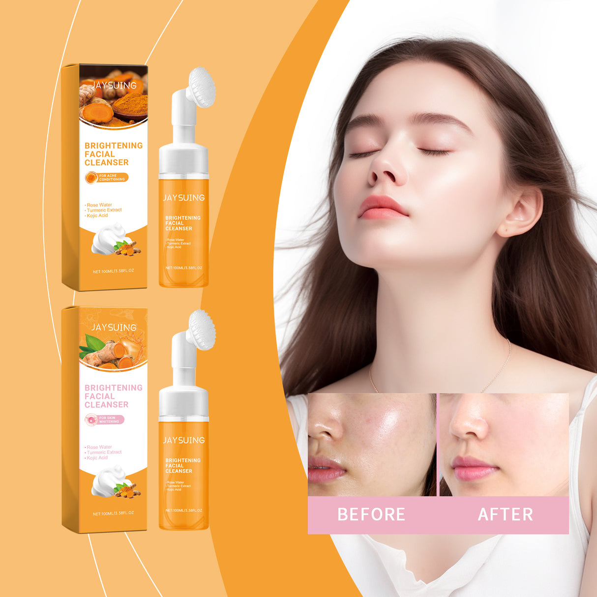 Turmeric Cleansing Mousse For Gentle Cleansing Of Facial Skin Pores Cleanser Moisturizing Skin Care