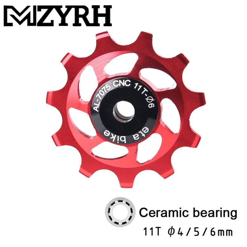 Mountain Bike Transmission Rear Dial Guide Wheel Ceramic Perlin Guide Wheel 11T Tooth Aluminum Alloy Tension Wheel - V.I.P Digital Presence