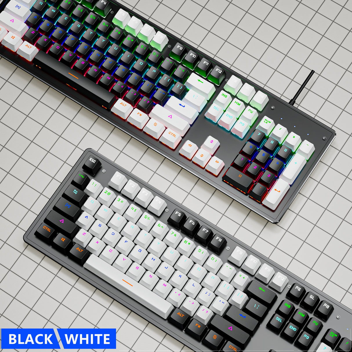 K880 wired mechanical keyboard customized hot swappable office computer 104 key e-sports game - V.I.P Digital Presence