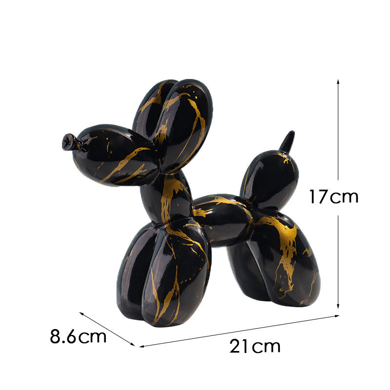 New black and white plaid balloon dog ornaments creative TV cabinet wine cabinet living room porch resin crafts - V.I.P Digital Presence
