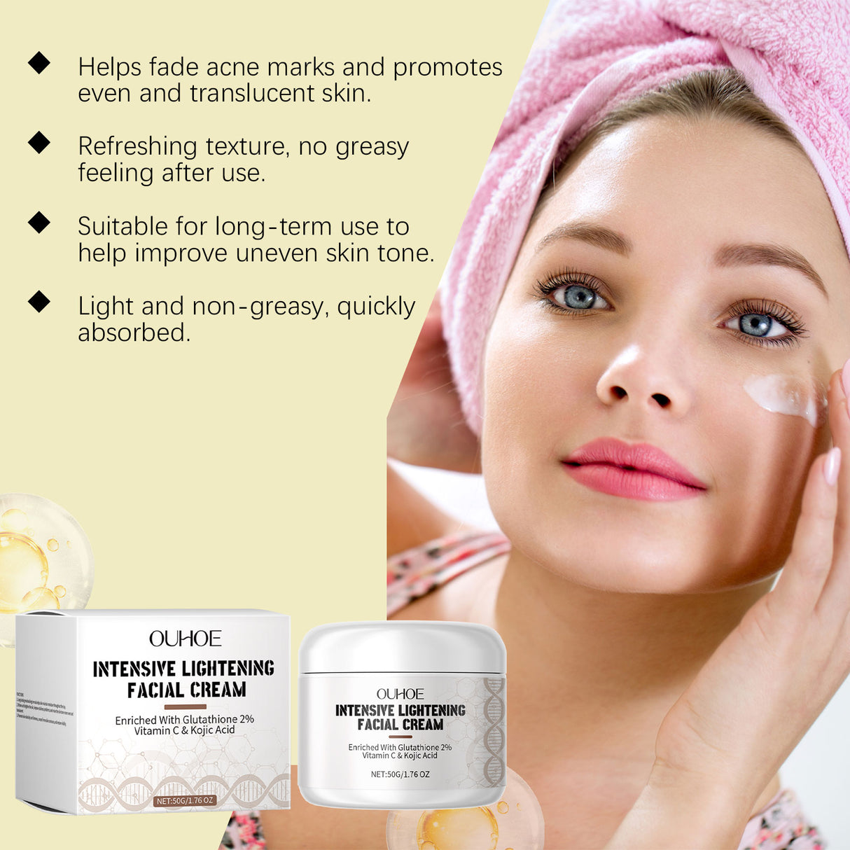Facial Moisturizer Moisturizing Brightening Lighten Fine Lines Firming, Smoothing And Nourishing Facial Skin Cream