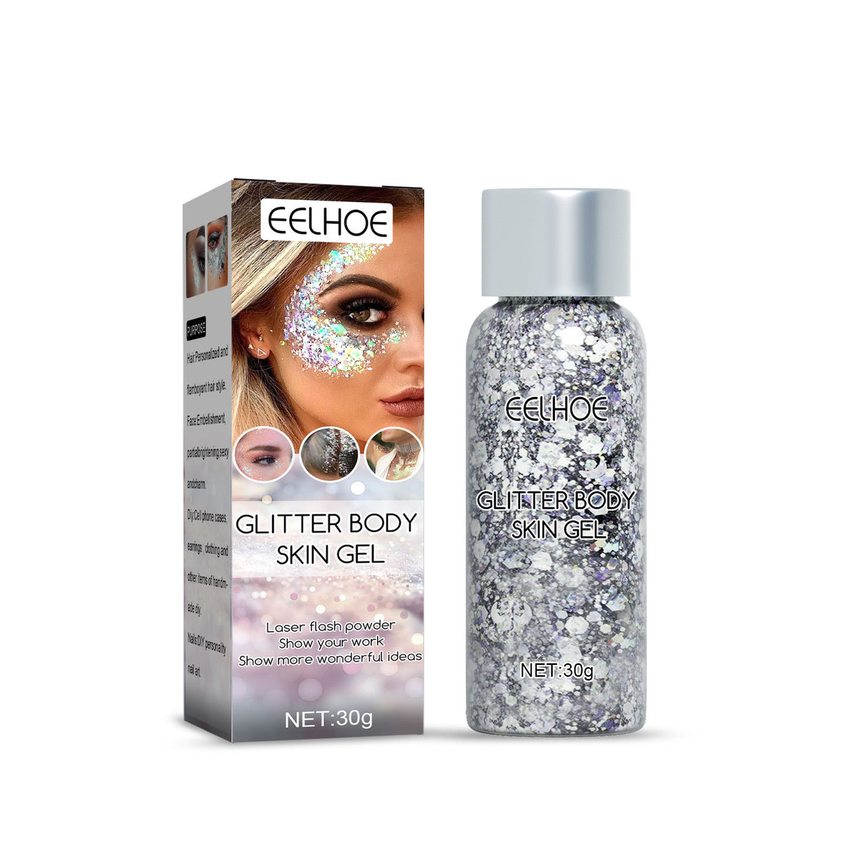 Glitter Body Skin Gel, Makeup Fish Scale Glitter Gel Glitter Stage Show Makeup Props Eyeshadow - V.I.P Digital Presence