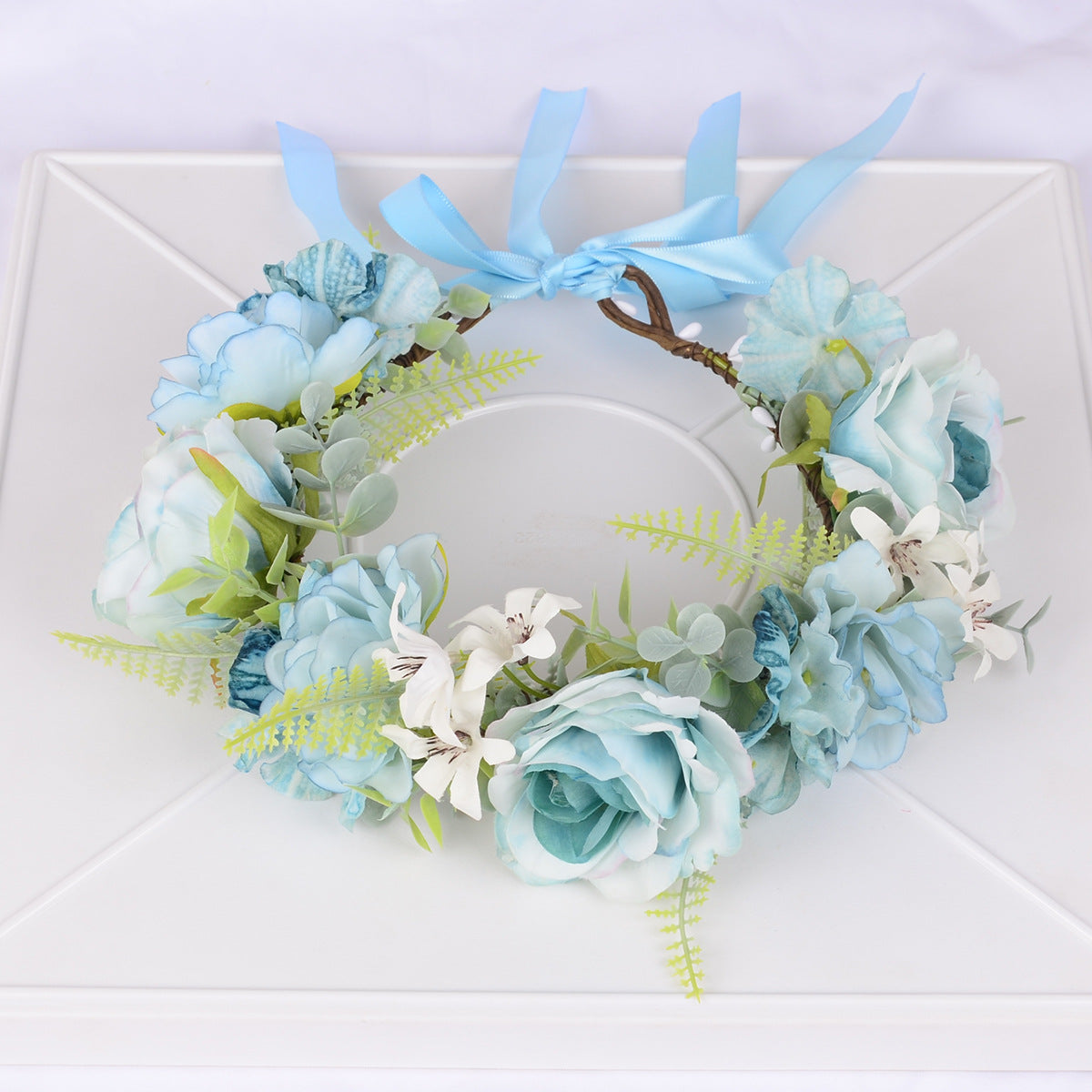 Flower Wreath Simulation Flower Leaves Hair Strap Photography Retro Hanfu Bridal Girl Flower Wreath Headwear - V.I.P Digital Presence