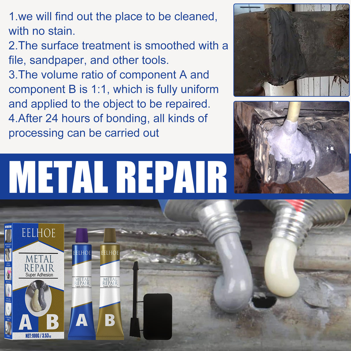 Metal Repair Glue, Crack Plugging Quick Dry High Temperature Welding Metal Repair Agent - V.I.P Digital Presence