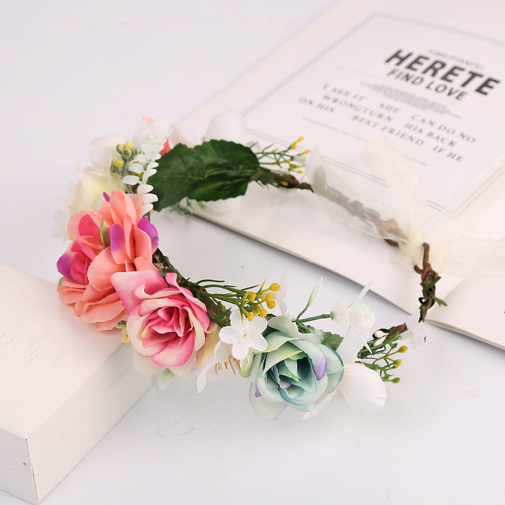 Handmade rattan wreath headband with macaron bright colored headband hairband - V.I.P Digital Presence