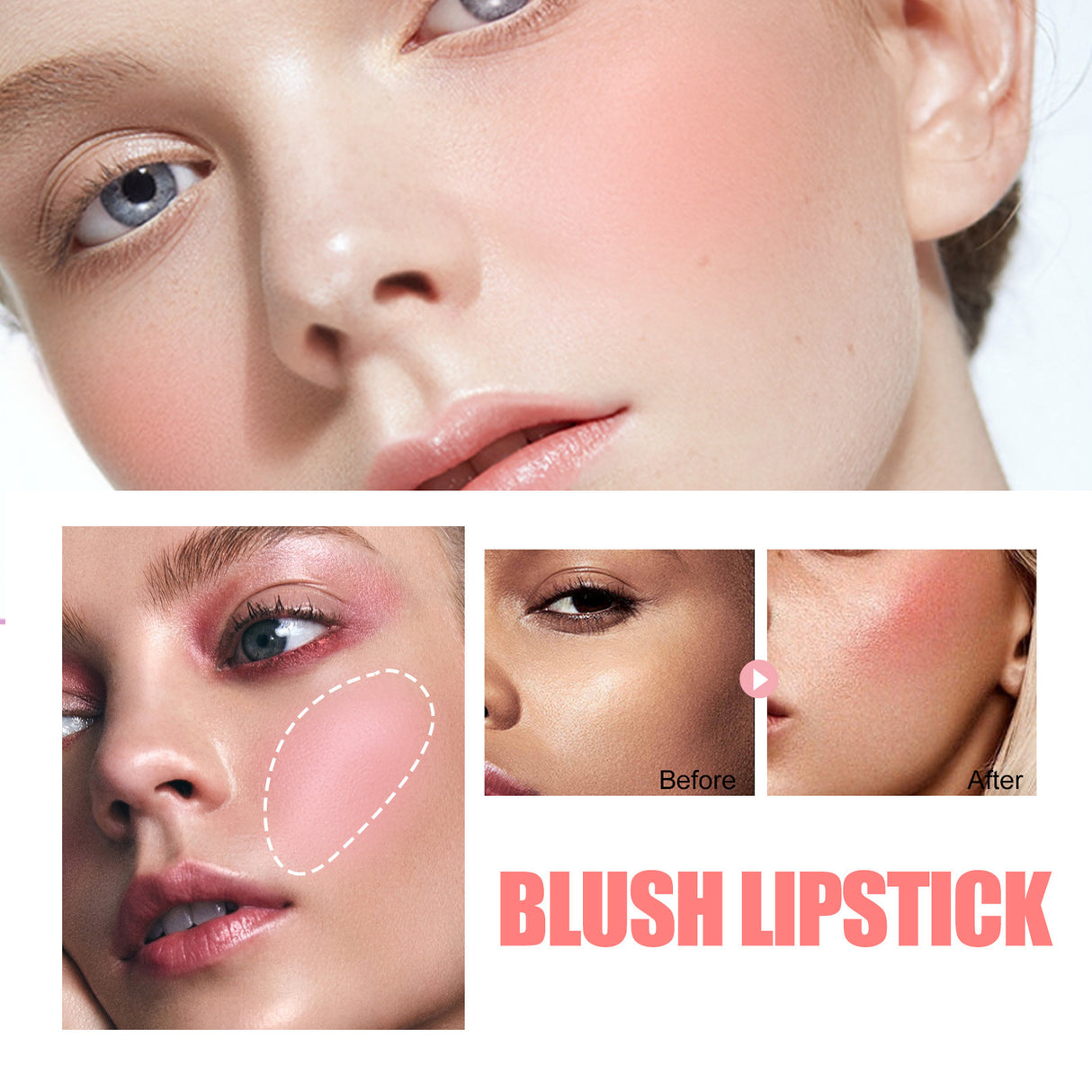 Blush Lipstick, Natural Nude Light Long-Lasting Easy Color Blush Lip Gloss Stick - V.I.P Digital Presence