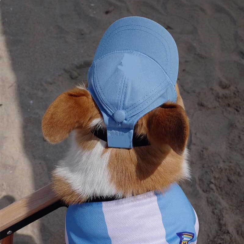 Pet Dog Outdoor Photography Leisure Sunshade Hat with Ear Holes Adjustable Corgi Baseball Cap - V.I.P Digital Presence
