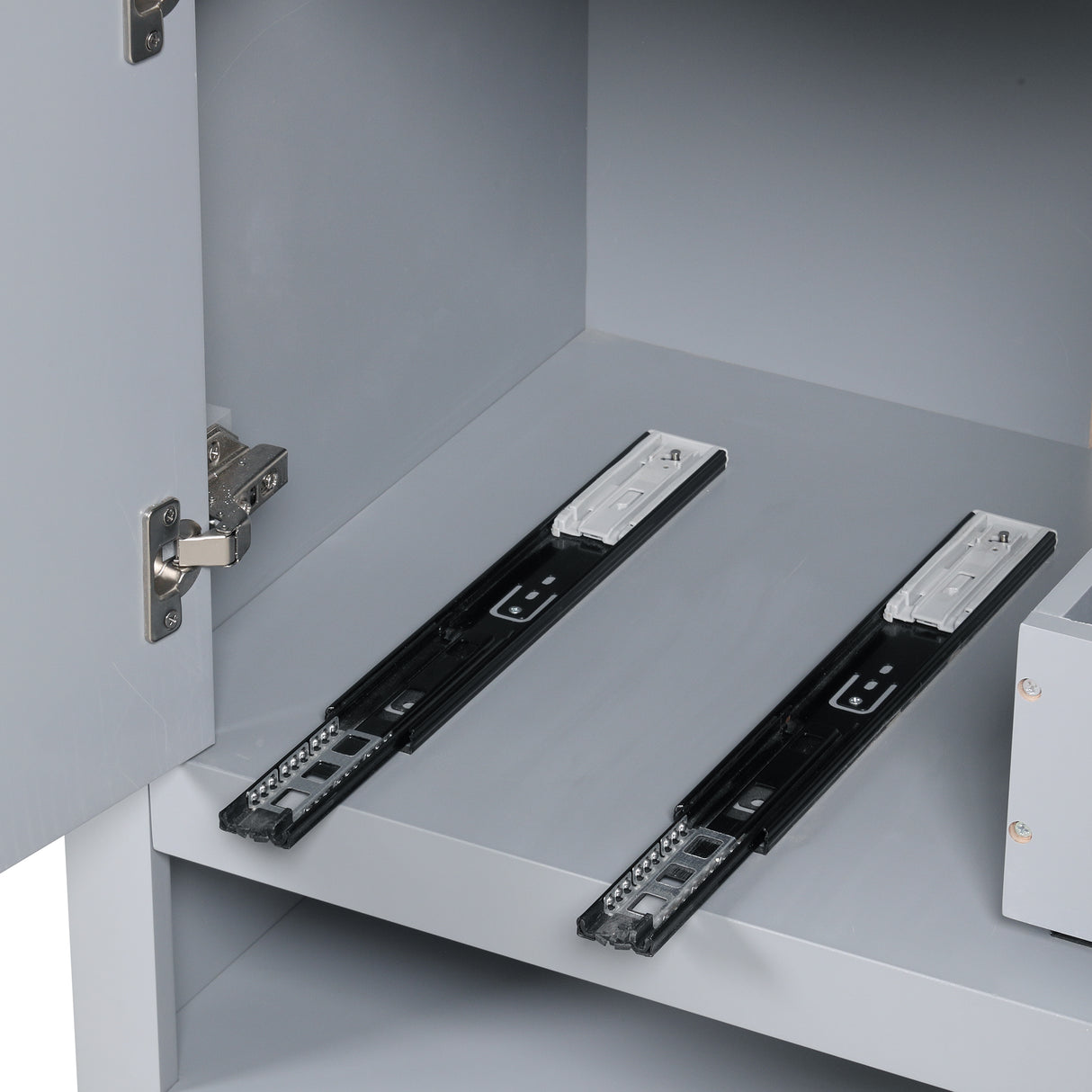 30" Bathroom Vanity with Sink, Multi-functional Bathroom Cabinet with Doors and Drawers, Solid Frame and MDF Board, Grey - V.I.P Digital Presence