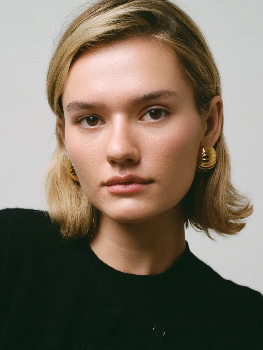 18K Gold-Plated Stainless Steel Ribbed Earrings - V.I.P Digital Presence