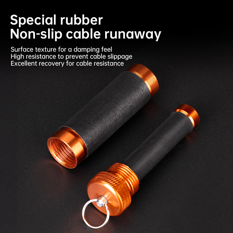 Aluminum alloy traction rod – anti-slip rubber, hook line for pulling/knotting, fishing tool with hand & line protection.