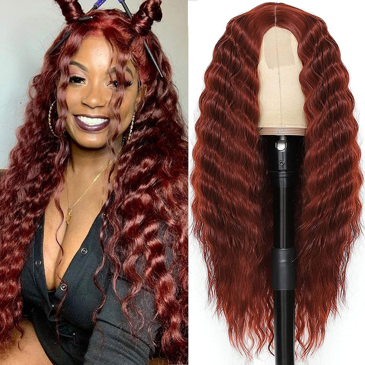 European and American Women's Wig Small Lace Center Deep Wave Long Curly Wig Headband Lace Wigs - V.I.P Digital Presence