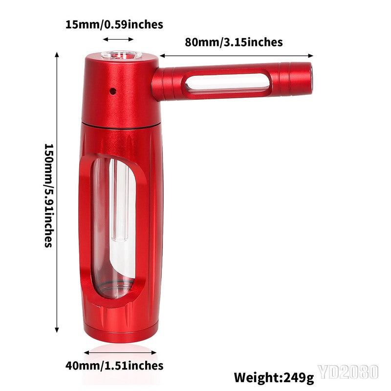 Portable metal smoking pipe with 155mm glass bowls, for dry tobacco & herb, hookah shisha pipe accessories. - V.I.P Digital Presence