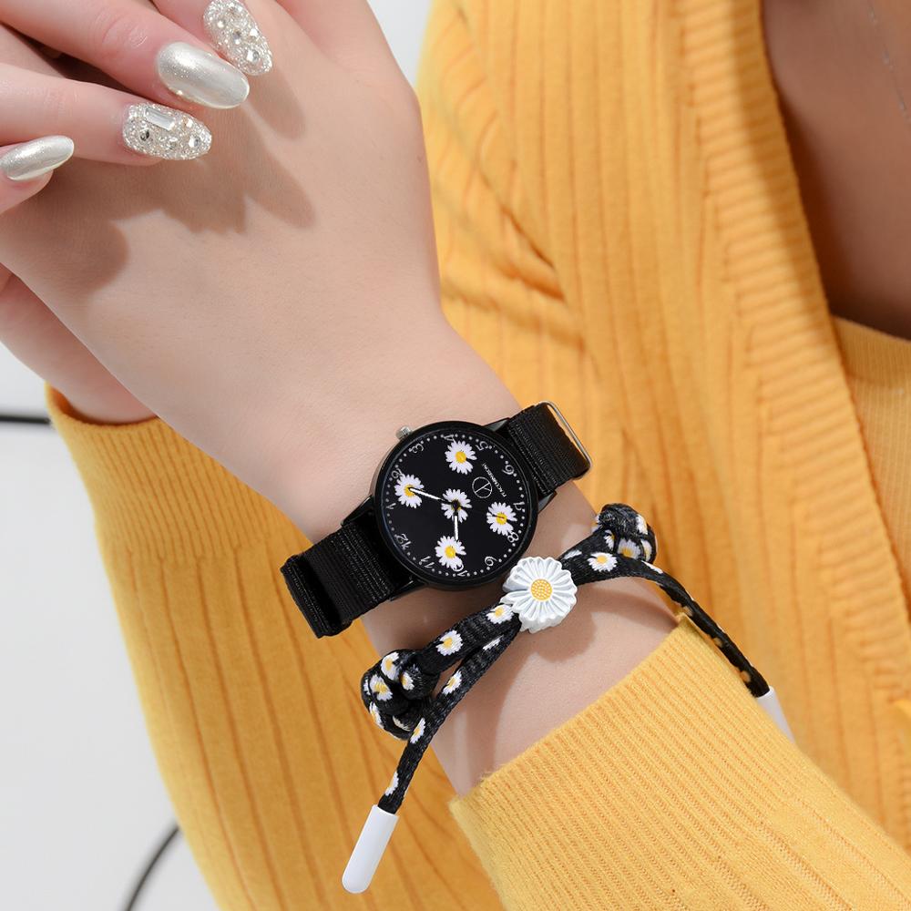 Fashion Daisy Flowers Nylon Band Watches For Women Casual Analog Quartz Wristwatches Women Watches Ladies Clock Relogio Feminino - V.I.P Digital Presence