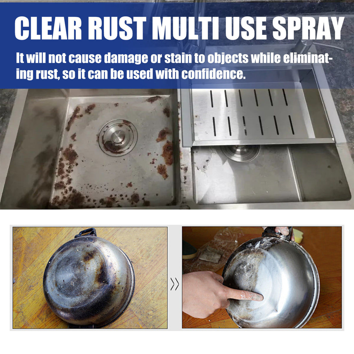 Clear Rust Multi Use Spray, Car Tire Cleaning Decontamination Refurbished Anti-Oxidation Maintenance Cleaner - V.I.P Digital Presence