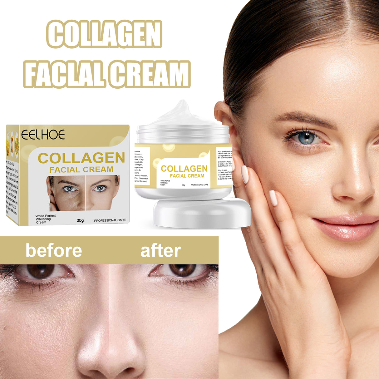 Collagen Cream, Brightening Moisturizing Facial Skin And Smoothing Fine Lines Cream - V.I.P Digital Presence
