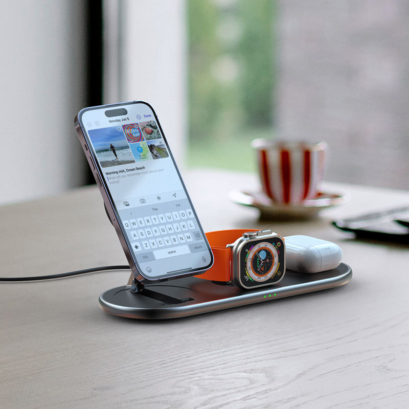 Foldable wireless convenient 3-in-1 magnetic wireless fast charging suitable for Apple 3-in-1 wireless charging - V.I.P Digital Presence