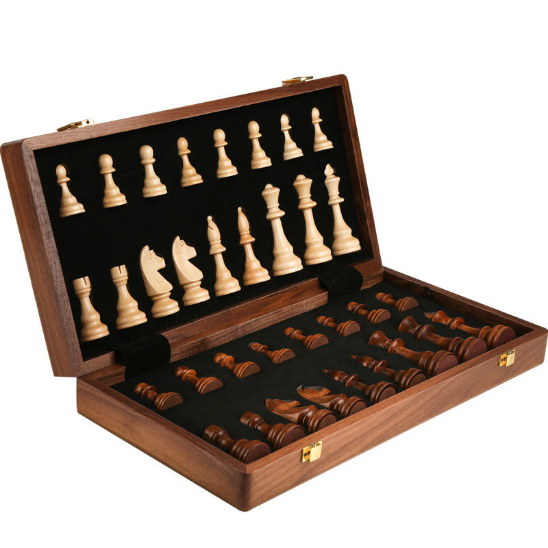 Juego de ajedrez internacional de alta gama de madera maciza, tablero de ajedrez plegable de madera grande para niños, especial para competición de ajedrez occidental.