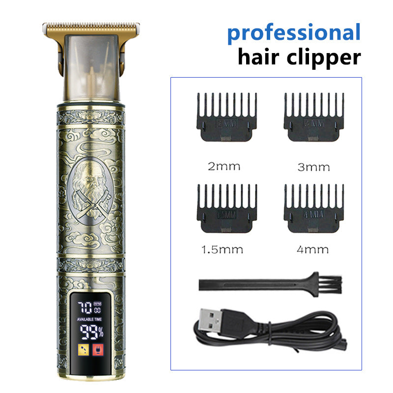 T9 Hairdresser With LCD Display Electric Hair Clipper Household Large Screen Digital Display Electric Hair Clipper Carving Oil Head Shaver Hair Clipper - V.I.P Digital Presence