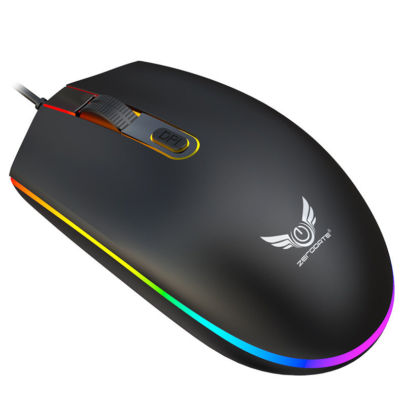 USB illuminated wired mouse, computer peripherals, e-sports games, colorful RGB scrolling light mouse - V.I.P Digital Presence