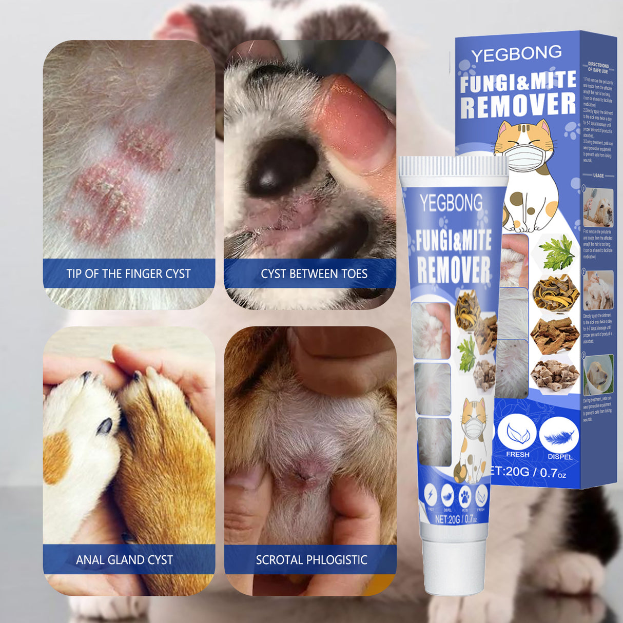 Pet Mite Relief Cream For Pet Dogs And Cats Skin Itching And Mite Removal Topical Care Cream - V.I.P Digital Presence