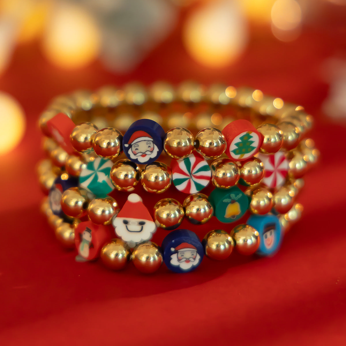 Christmas Candy Soft Ceramic CCB Bracelet Ins Wind Beaded Alloy Bracelet Set - V.I.P Digital Presence