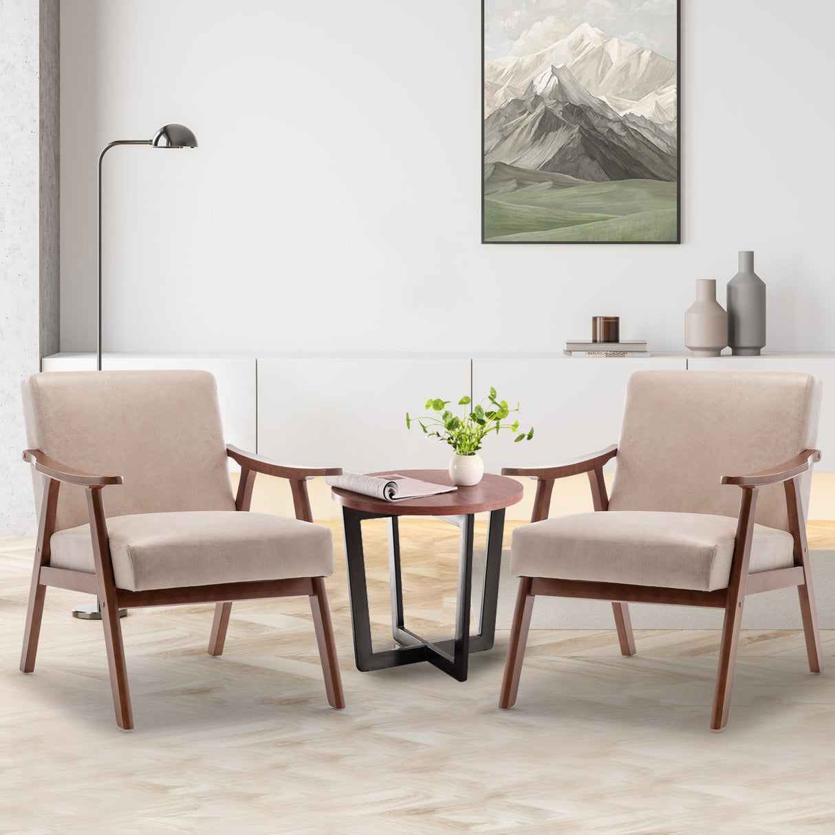 Solid wood frame living room chair, accent chair with thick backrest, casual chair Indoo - V.I.P Digital Presence