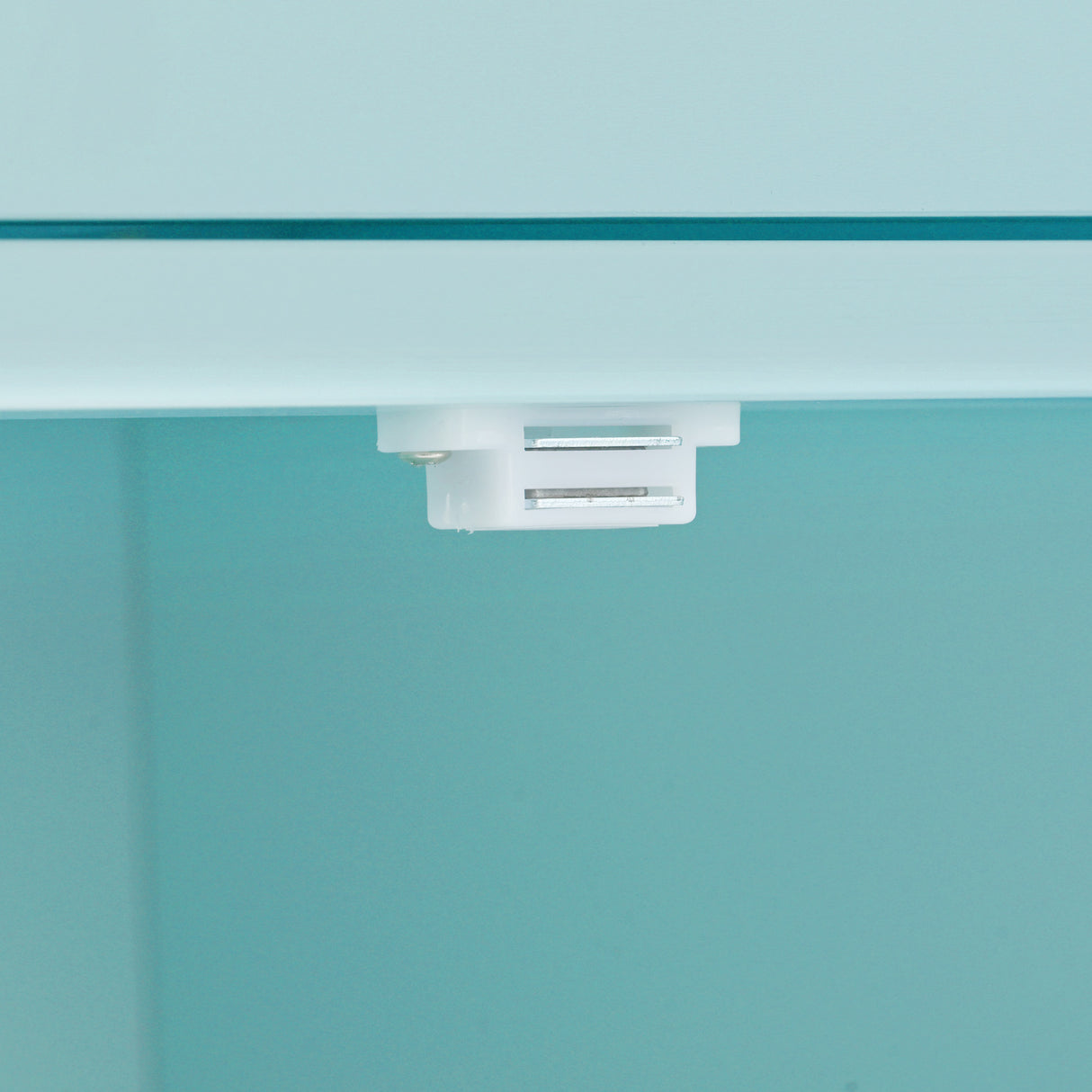 Kitchen Island Cart with 4 Door Cabinet and Two Drawers and 2 Locking Wheels - Solid Wood Top (Mint Green)