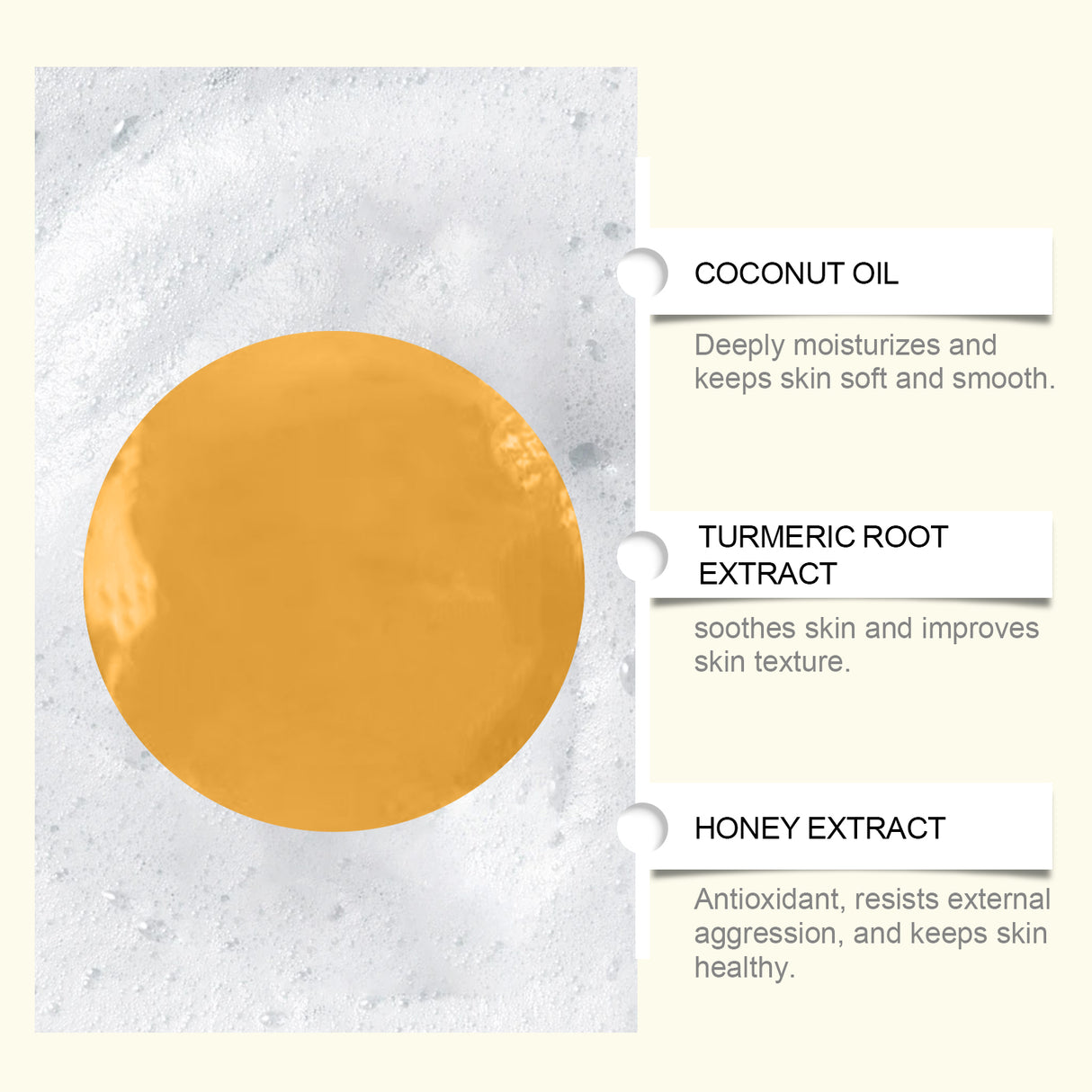 Oceaura Honey Turmeric Soap, Gentle Daily Cleansing Facial Pore Brightening Skin Cleansing Soap