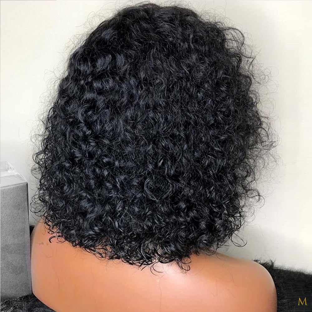 Wig Female Curly Hair Black Small Curly Curly Wig High Temperature Silk Chemical Fiber Front Lace Headgear - V.I.P Digital Presence