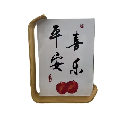 Double sided acrylic photo frame creative photo frame leaf carving table solid wood desktop decoration photo frame - V.I.P Digital Presence