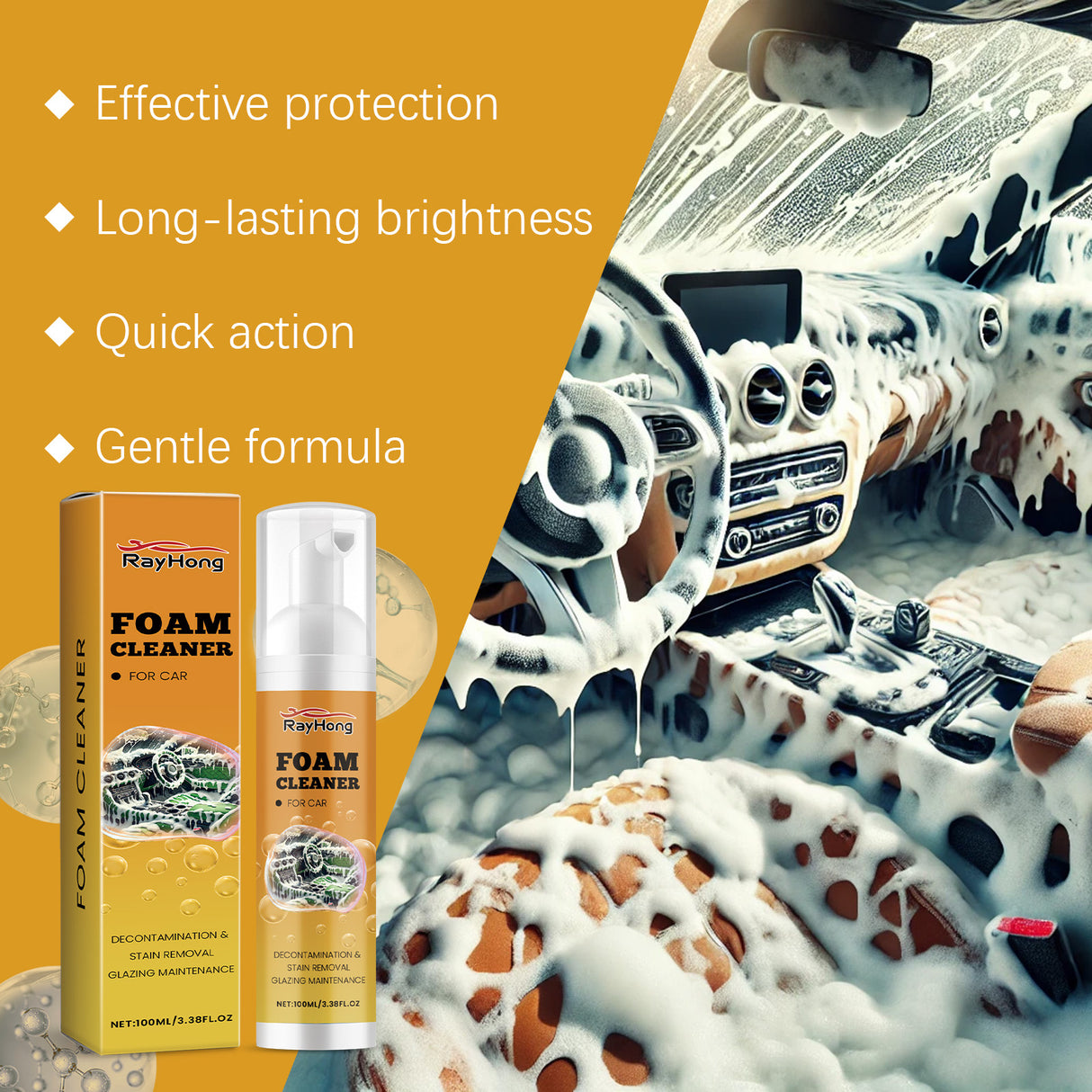 Car Foam Cleaner Car Interior Maintenance Decontamination Waterproof Maintenance Cleaning Foam Agent - V.I.P Digital Presence