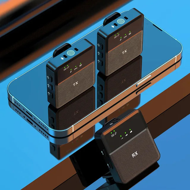 Wireless microphone lavalier style live streaming device anchor receiver mobile phone recording outdoor video microphone - V.I.P Digital Presence