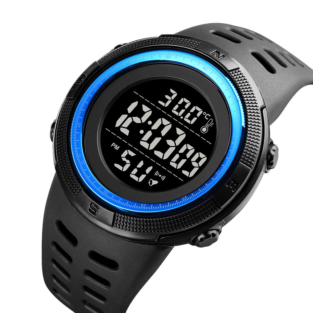 SKMEI 1681 Body Temperature Men's Watch Electronic 5Bar Waterproof Long Battery Life Alarm Clock LED Healthy Male Sport Watch - V.I.P Digital Presence