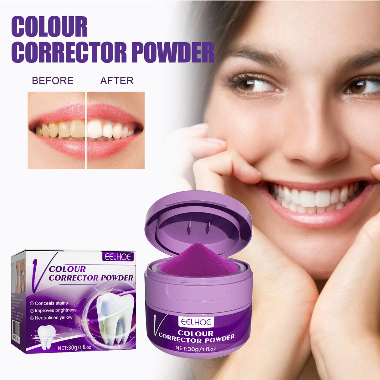 v34 Whitening Powder, Cleaning Stains Freshening Breath And Brightening White Teeth Cleaning Powder - V.I.P Digital Presence