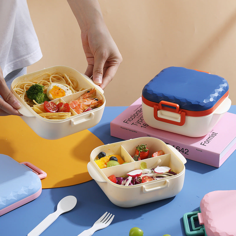 Microwaveable portable fresh-keeping lunch box with compartments and cutlery - V.I.P Digital Presence