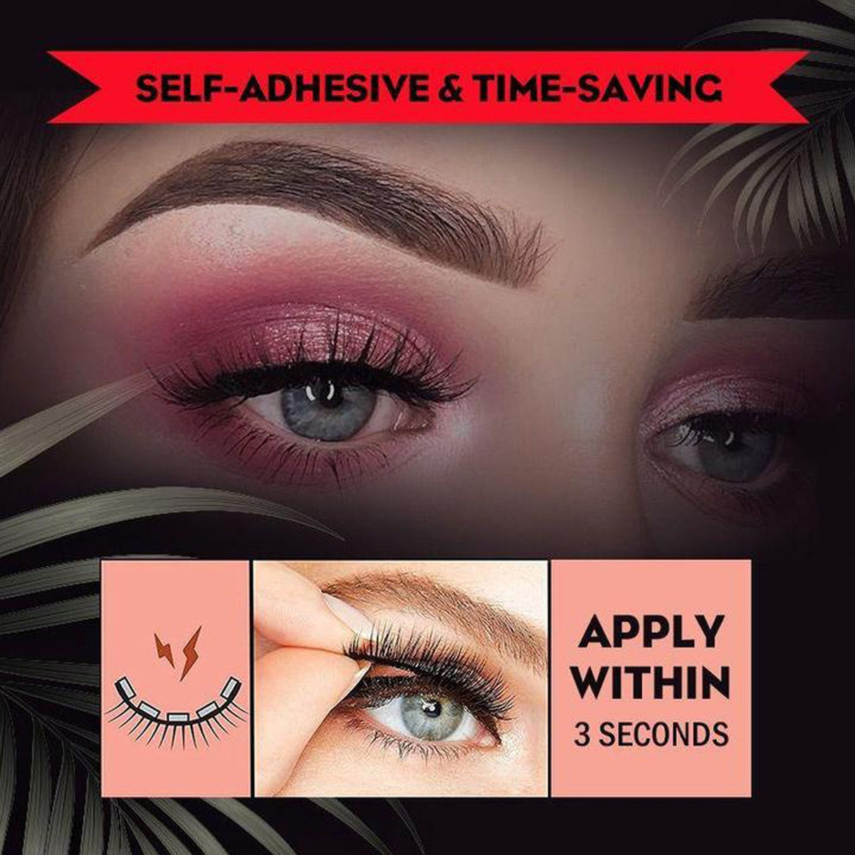 Reusable 3D Mink Lashes Natural False Eyelashes Self Adhesive Fake Glue Free Makeup Eyelash Extension Silk - V.I.P Digital Presence