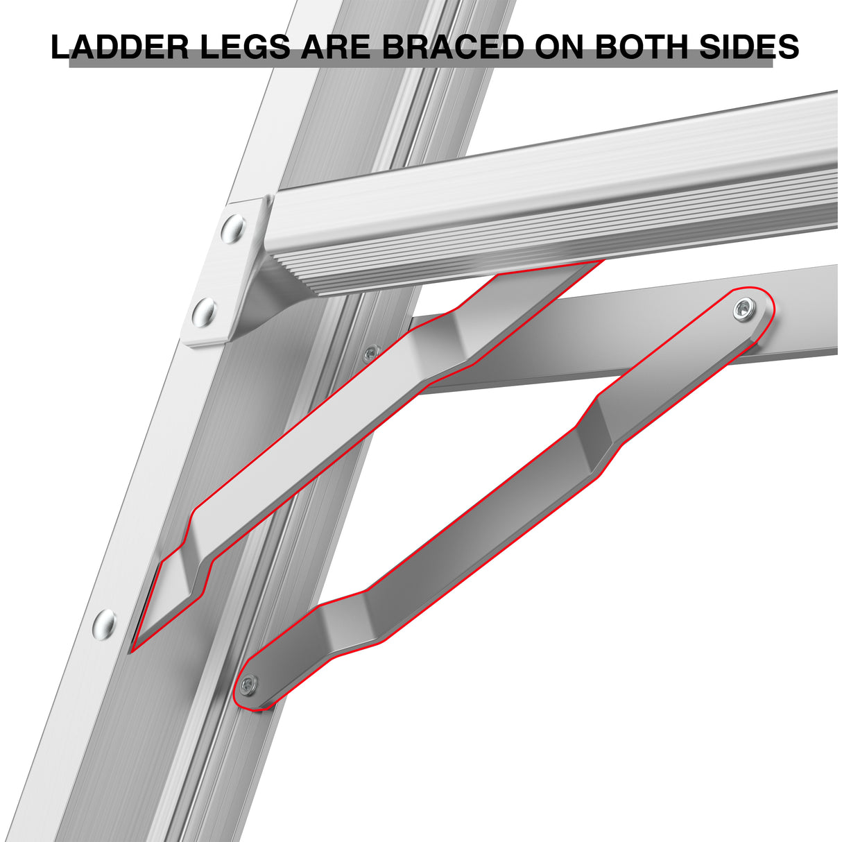 17ft Multi-Position Foldable Aluminum Ladder, A-Frame and Straight Ladder, ANSI 250lbs - V.I.P Digital Presence